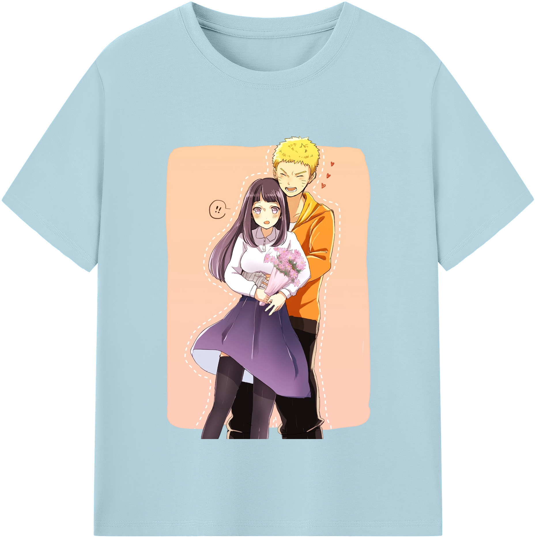 （画像用） NARUTO -ナルト- 日向ヒナタ Hyūga Hinata 綿100％半袖Tシャツ（フロントプリント）